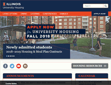 Tablet Screenshot of housing.illinois.edu